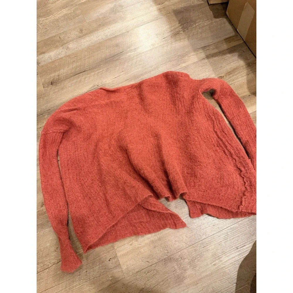 Free People Womens Red Alpaca Nylon Knit Open Front *Shrinkage* Fits XS